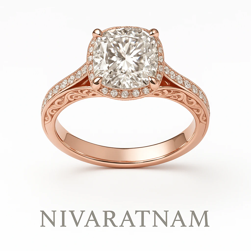 Round ring in rose gold, front view