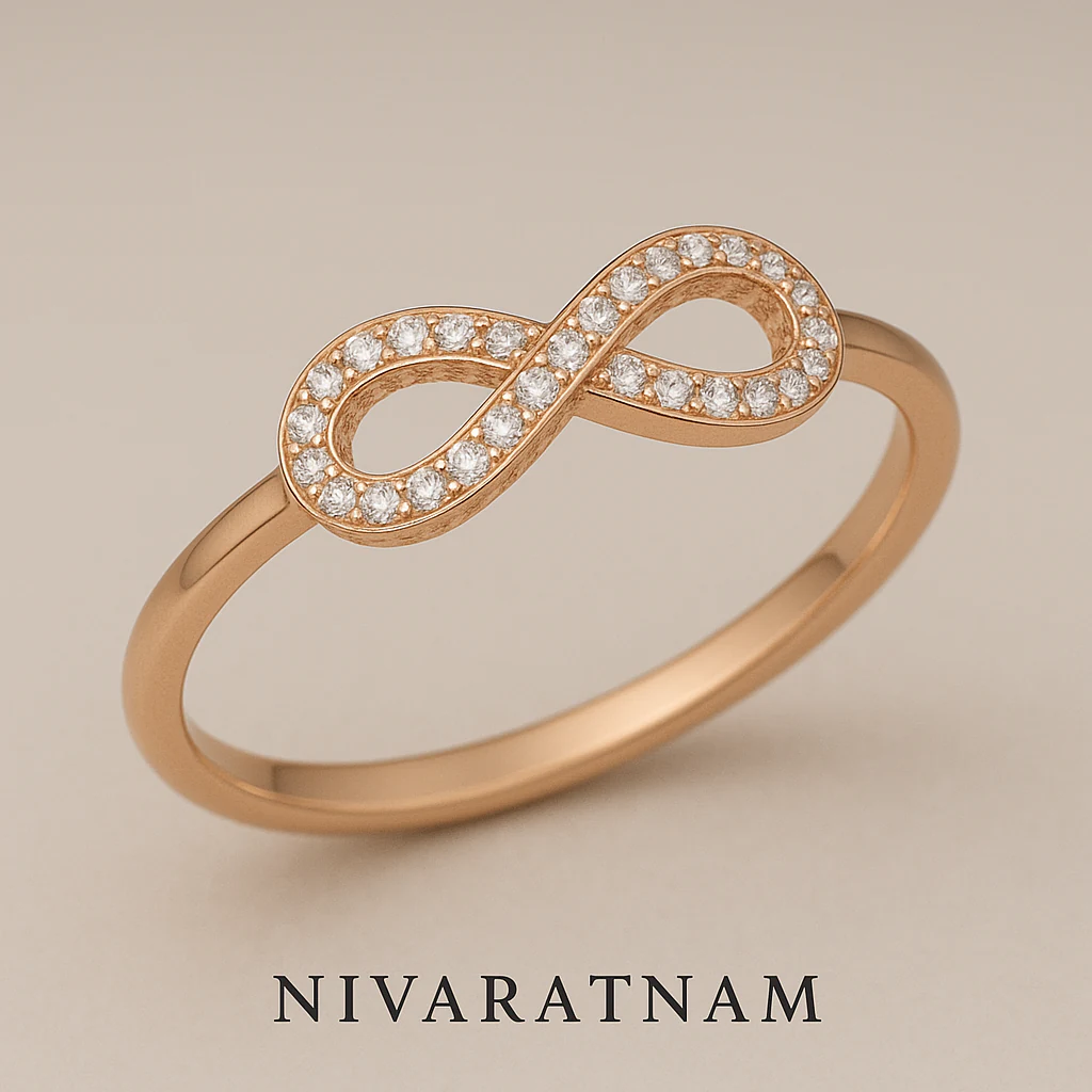 wedding band in rose gold, three-quarter view