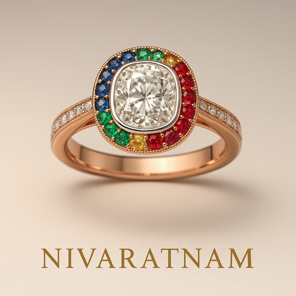 Oval ring in rose gold, front view