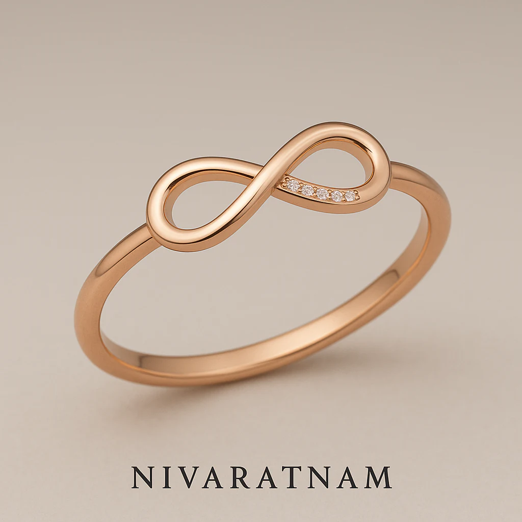 wedding band in rose gold, front view