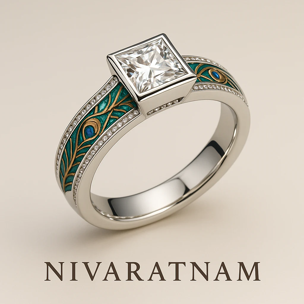 Princess men's ring in white metal, three-quarter view