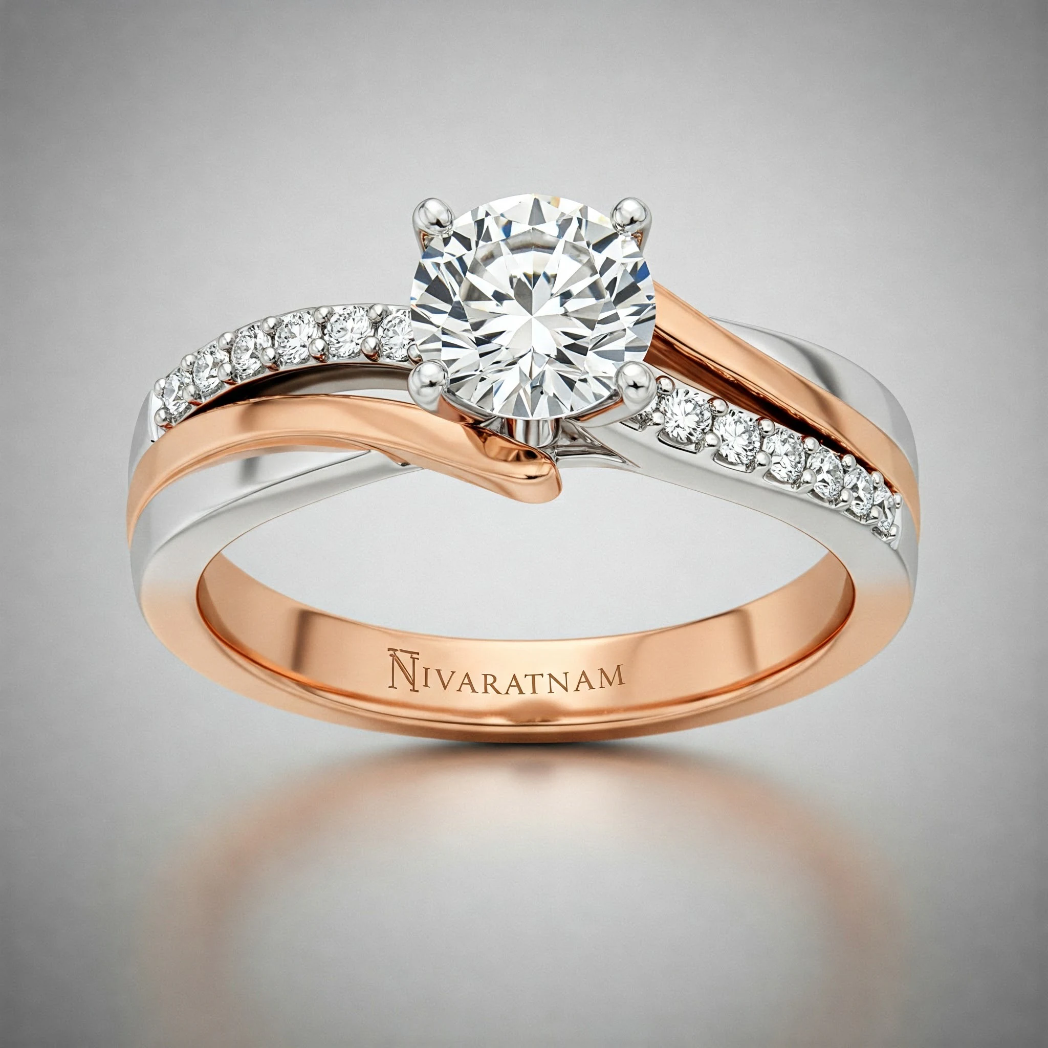 Round ring in two-tone, front view